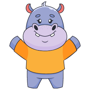 hippo in clothes